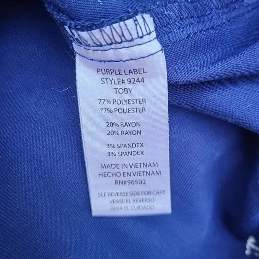 Purple Label Yoga by Healing Hands Navy Blue Women’s Scrub Jogger Pants Sz XS - Picture 3 of 8